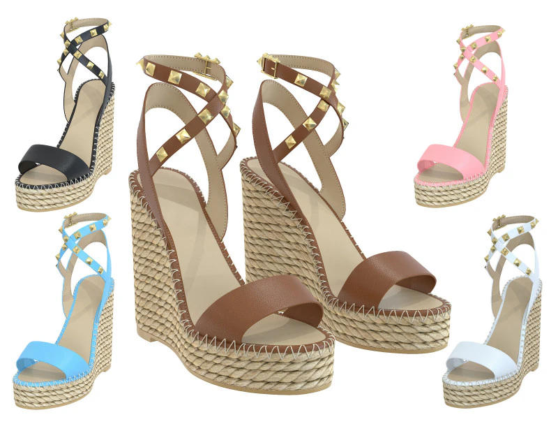 125mm Rockstud Sandals 3D Model .c4d .max .obj .3ds .fbx .stl .blend