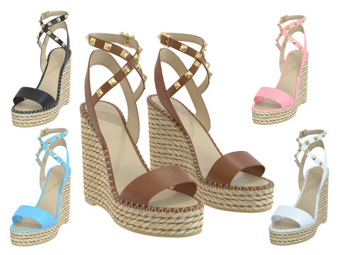 125mm Rockstud Sandals Modello 3D