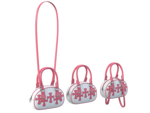 Hearts Bag with straps 3D Model