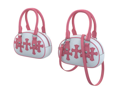Hearts Bag with straps 3D Model
