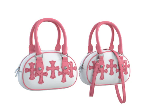 Hearts Bag with straps 3D Model