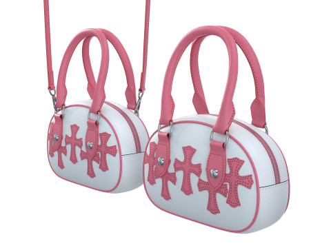 Hearts Bag with straps 3D-Modell