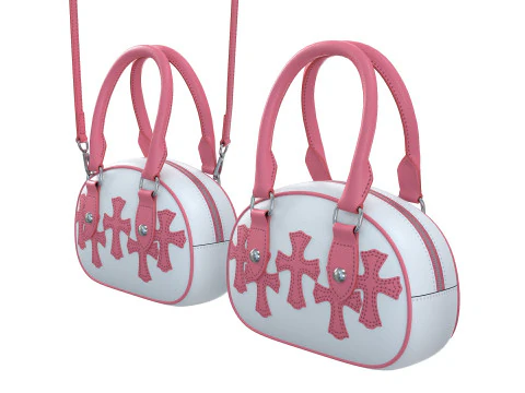 Hearts Bag with straps 3D Model
