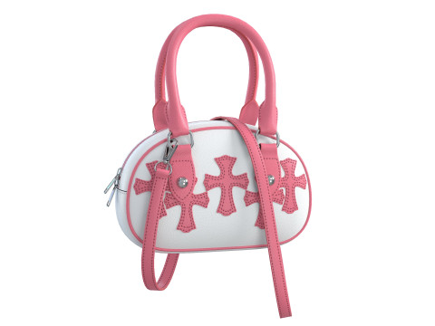 Hearts Bag with straps 3D-Modell