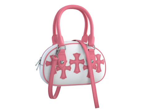 Hearts Bag with straps 3D Model