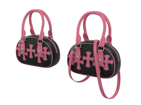 Hearts Bag with straps 3D-Modell
