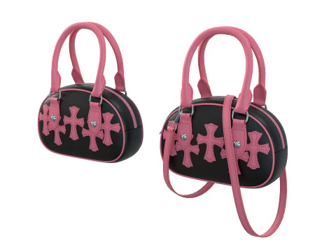 Hearts Bag with straps 3D Model