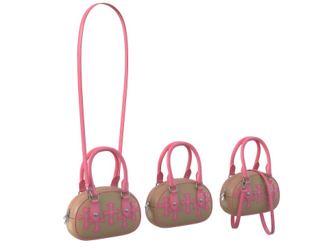 Hearts Bag with straps 3D-Modell