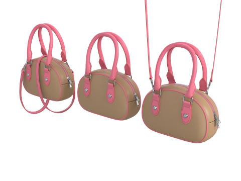 Hearts Bag with straps 3D-Modell