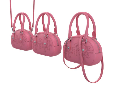 Hearts Bag with straps 3D Model