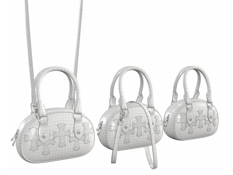 Hearts Bag with straps 3D Model