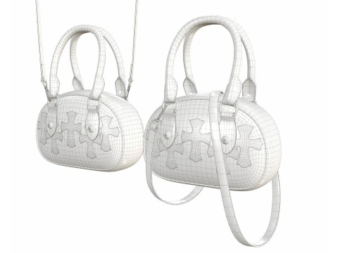 Hearts Bag with straps 3D Model