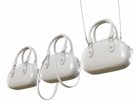Hearts Bag with straps 3D Model