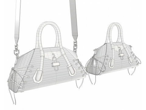 Mini Antigona Bag White 3D Model