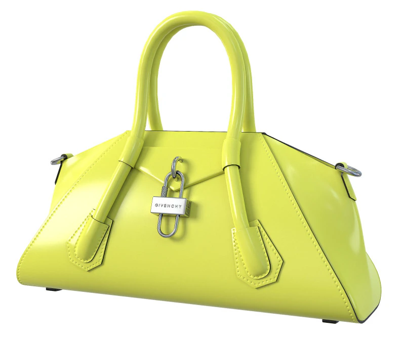 Mini Antigona Bag Yellow 3D Model .c4d .max .obj .3ds .fbx .stl .blend 