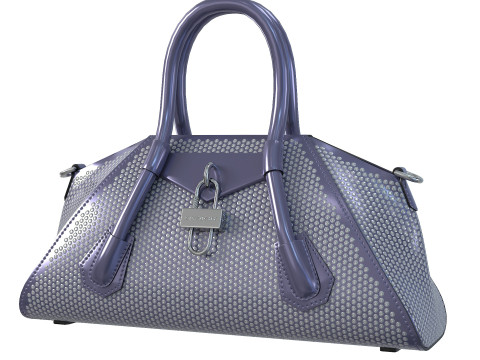Mini Antigona Bag Metalic Purple Modello 3D