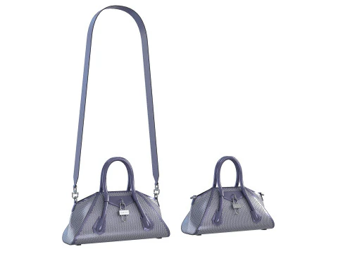 Mini Antigona Bag Metalic Purple 3D Model