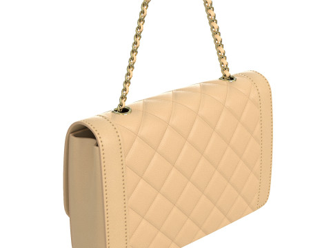 Vintage Medium Diana Flap Bag Cream Modelo 3D