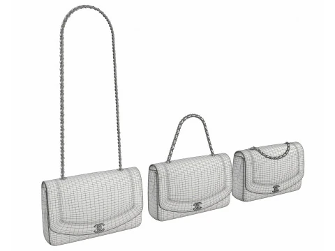 Bolsa Vintage M&eacute;dia Diana Flap Rosa Modelo 3D