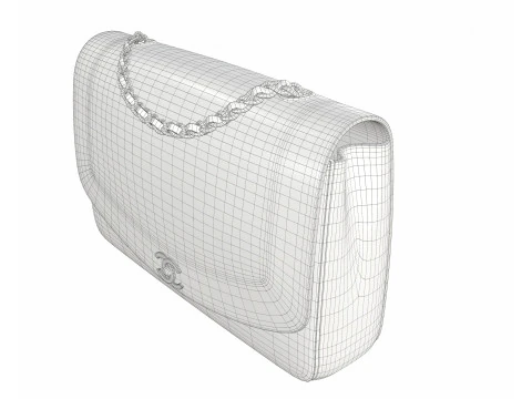 Bolsa Vintage M&eacute;dia Diana Flap Rosa Modelo 3D