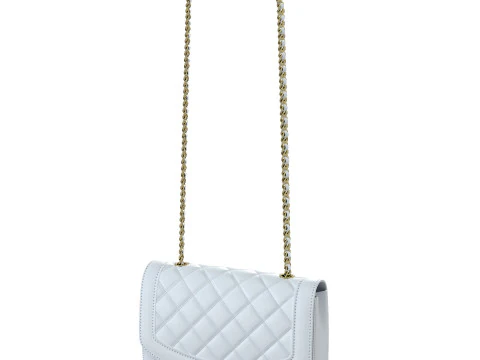 Vintage Medium Diana Flap Bag White 3D Model