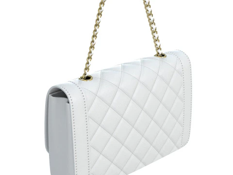 Vintage Medium Diana Flap Bag White 3D Model