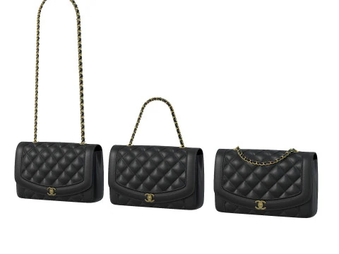 Vintage Medium Diana Flap Bag 3D Model