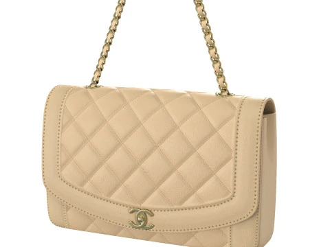 Vintage Medium Diana Flap Bag 3D Model