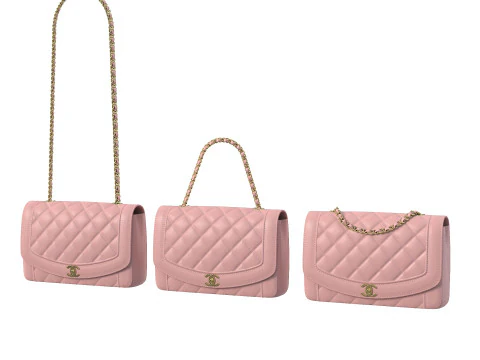 Vintage Medium Diana Flap Bag 3D Model