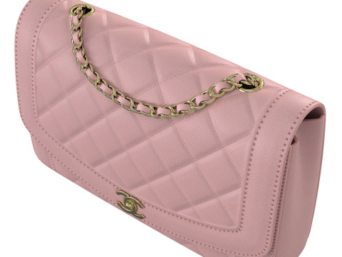 Vintage Medium Diana Flap Bag Modello 3D