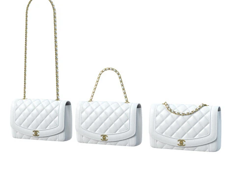 Vintage Medium Diana Flap Bag 3D Model