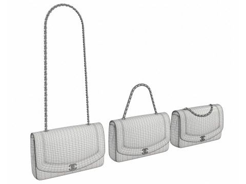 Vintage Medium Diana Flap Bag Modello 3D