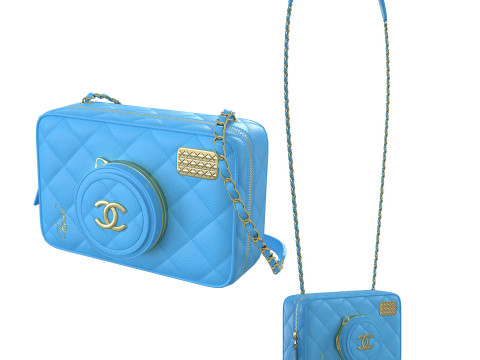 Camera Bag Blue Modello 3D
