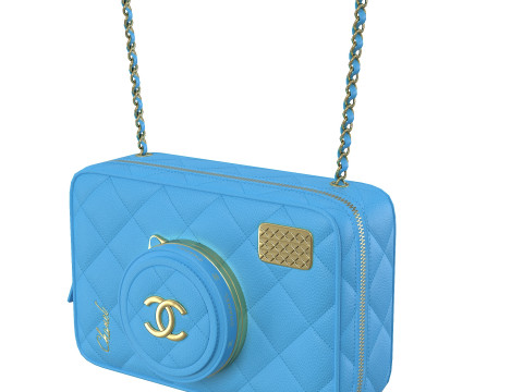 Camera Bag Blue Modello 3D