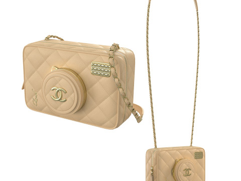 Camera Bag Cream Modello 3D