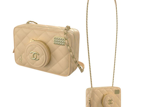 Camera Bag Cream 3D Model