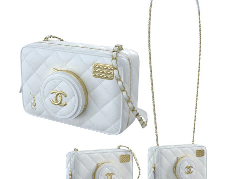 카메라 가방 화이트 3D 모델