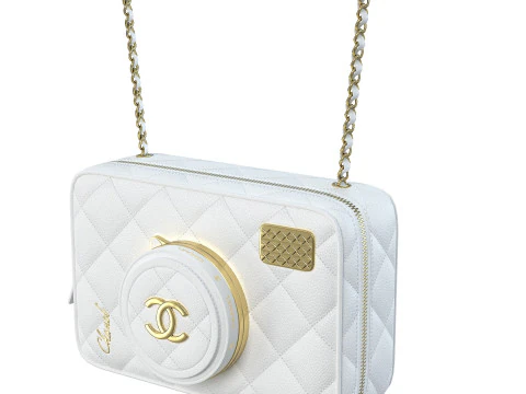 Camera Bag White 3D Model