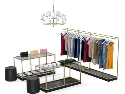 Cloth Shop Store Boutique interior 3D Model