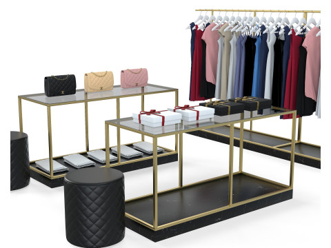 Cloth Shop Store Boutique interior 3D Model