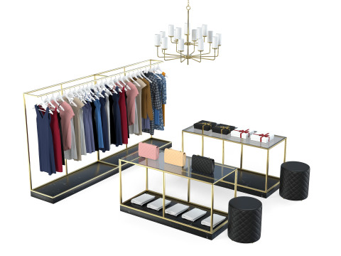 Cloth Shop Store Boutique interior 3D Model