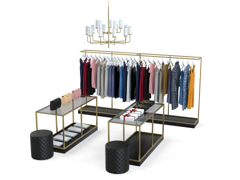 Cloth Shop Store Boutique interior 3D Model