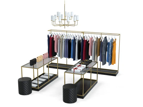 Interior da boutique da loja de tecidos Modelo 3D