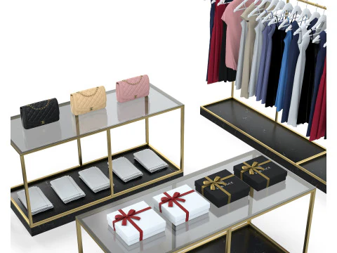 Interior da boutique da loja de tecidos Modelo 3D