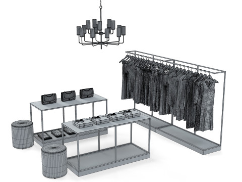 Cloth Shop Store Boutique interior 3D Model