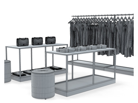 Cloth Shop Store Boutique interior 3D Model