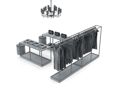 Cloth Shop Store Boutique interior 3D Model