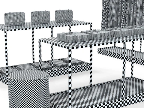 Interior da boutique da loja de tecidos Modelo 3D