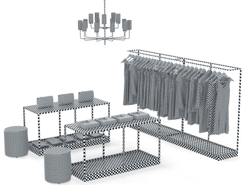 Cloth Shop Store Boutique interior 3D Model