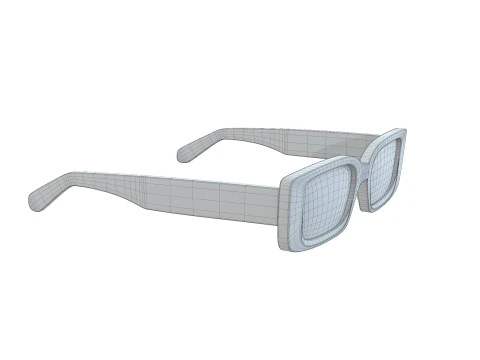 Off White Arthur Rectangle Frame Sunglasses 3D Model